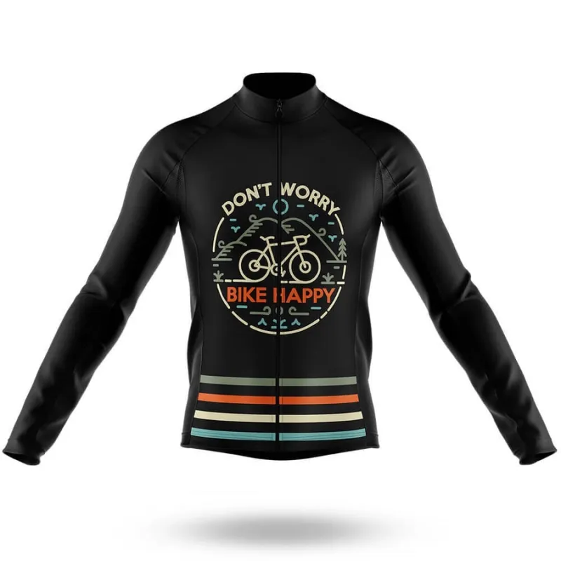 Bike Happy Men's Long Sleeve Cycling Jersey sold by RSSC Sports