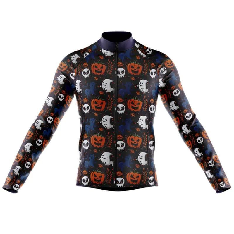 Halloween Pumpkin Men's Long Sleeve Cycling Jersey sold by RSSC Sports