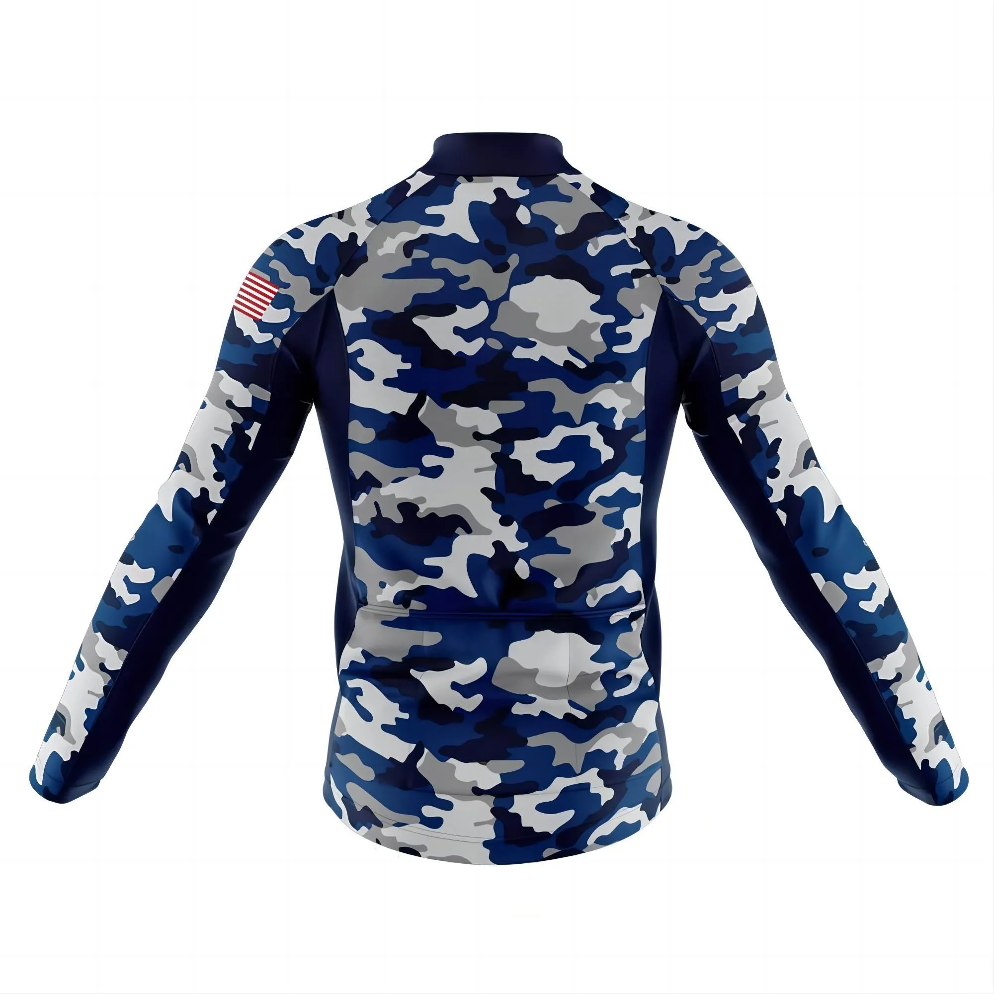 Blue Tactical Camo USA Men's Long Sleeve Cycling Jersey sold by RSSC Sports product image thumbnail 2