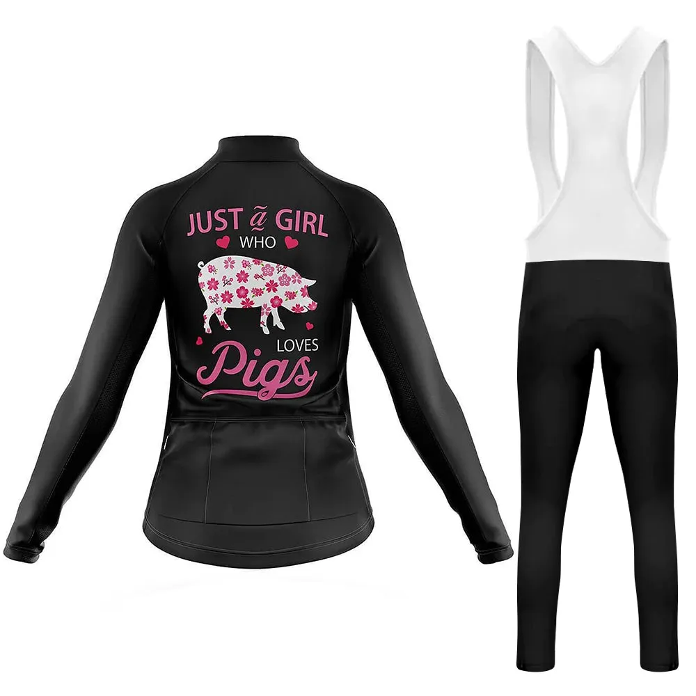 Just a Girl Who Loves Pigs Women's Long Sleeve Cycling Kit sold by RSSC Sports product image thumbnail 2