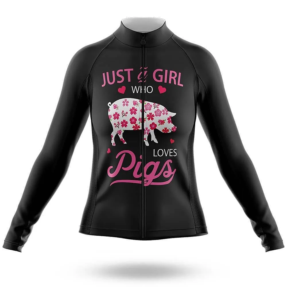 Just a Girl Who Loves Pigs Women's Long Sleeve Cycling Kit sold by RSSC Sports product image thumbnail 3