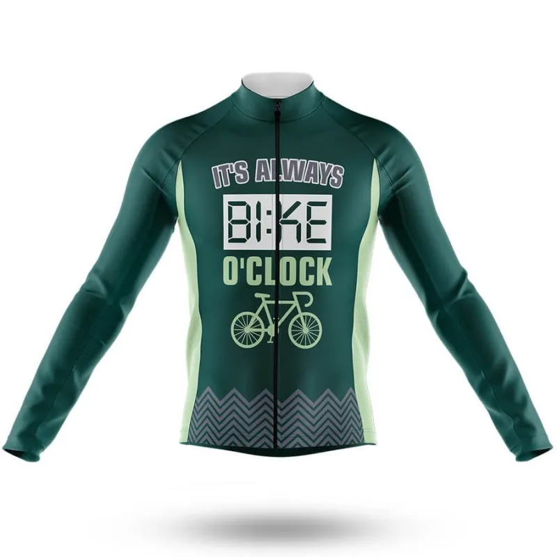 It's Always Bike O'clock Men's Long Sleeve Cycling Jersey sold by RSSC Sports