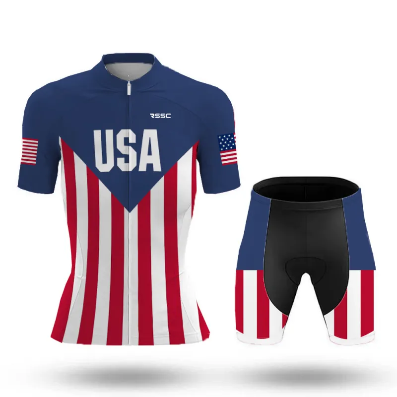USA America Flag Women's Retro Cycling Kit sold by RSSC Sports