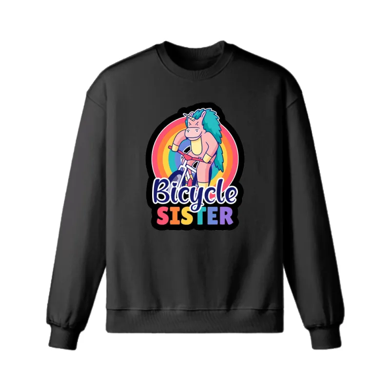 Bicycle Unicorn Sister for Sibling Sweatshirt sold by RSSC Sports