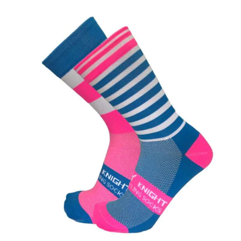 Blue Pink Stripes Cycling Socks sold by RSSC Sports