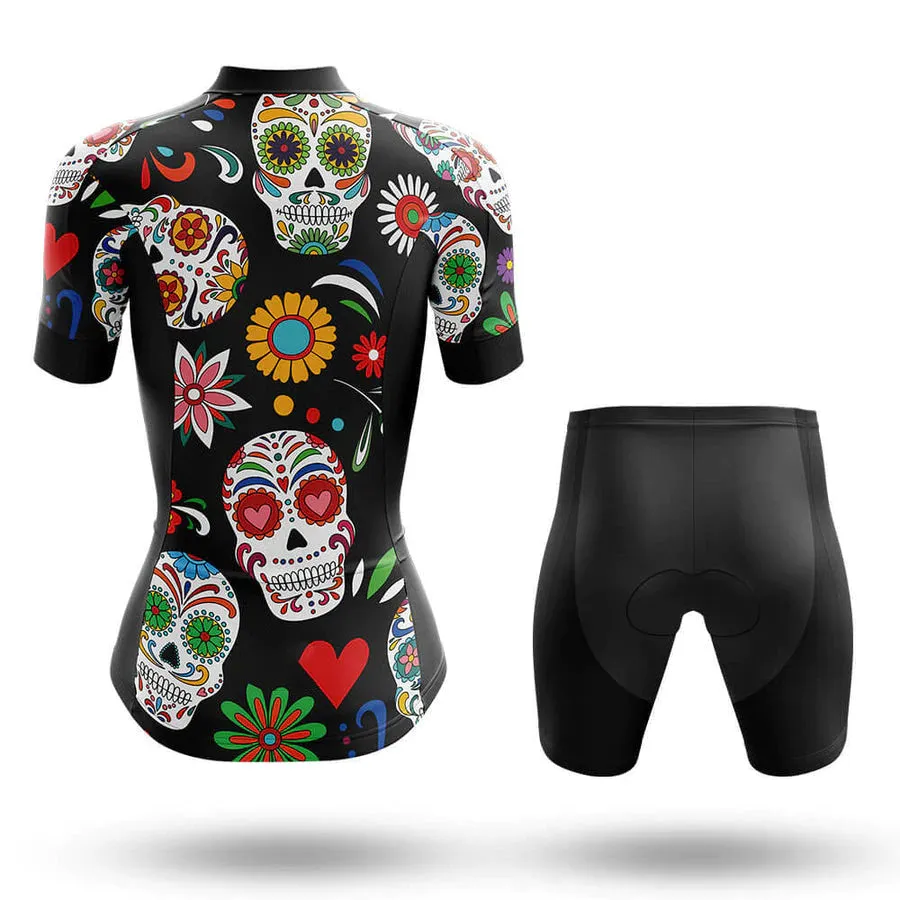 Colorful Sugar Skulls Women's Short Sleeve Cycling Kit sold by RSSC Sports product image thumbnail 2