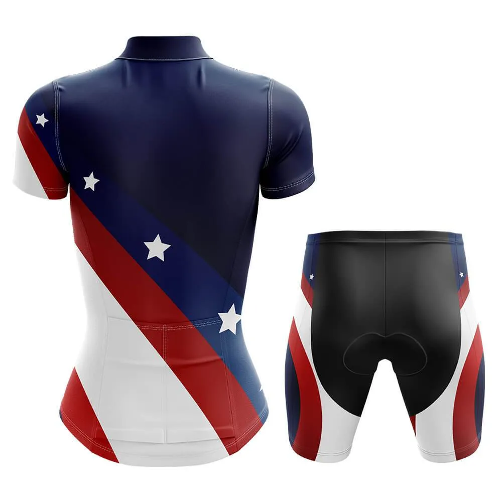 USA Flag Women's Short Sleeve Cycling Kit sold by RSSC Sports product image thumbnail 2