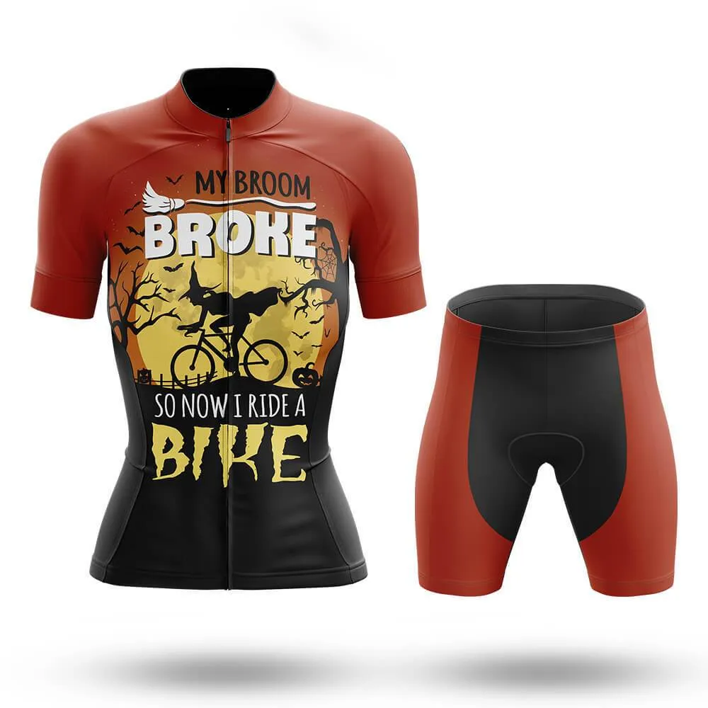Halloween My Broom Broke Women's Short Sleeve Cycling Kit sold by RSSC Sports