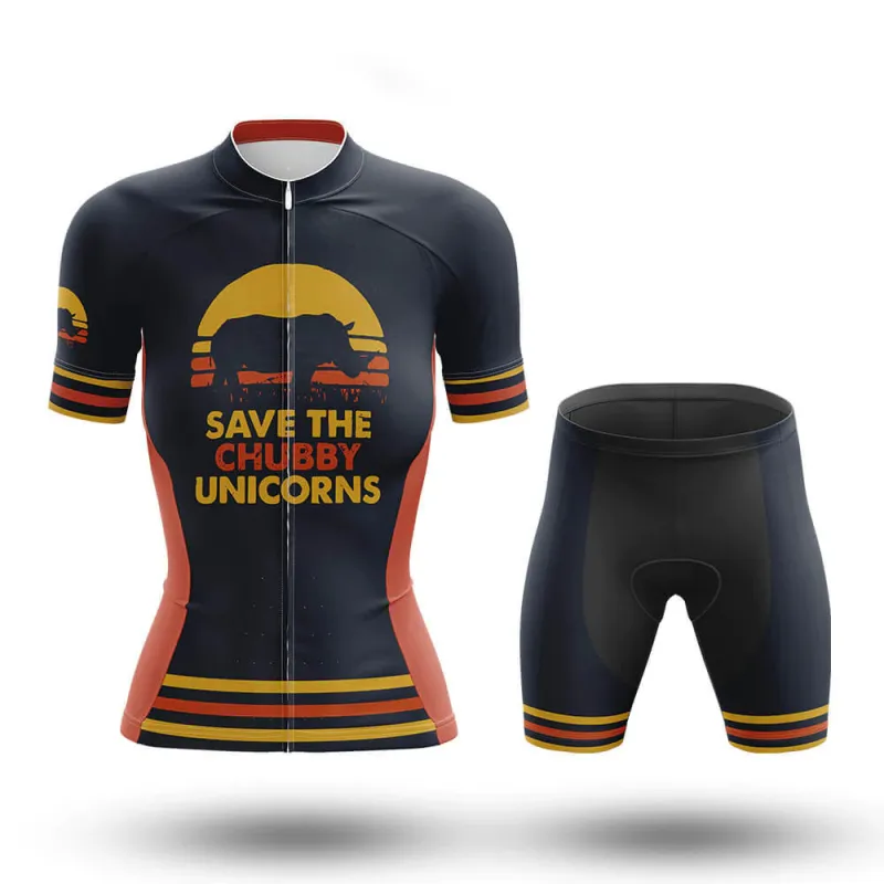 Save The Chubby Unicorns Women's Short Sleeve Cycling Kit sold by RSSC Sports