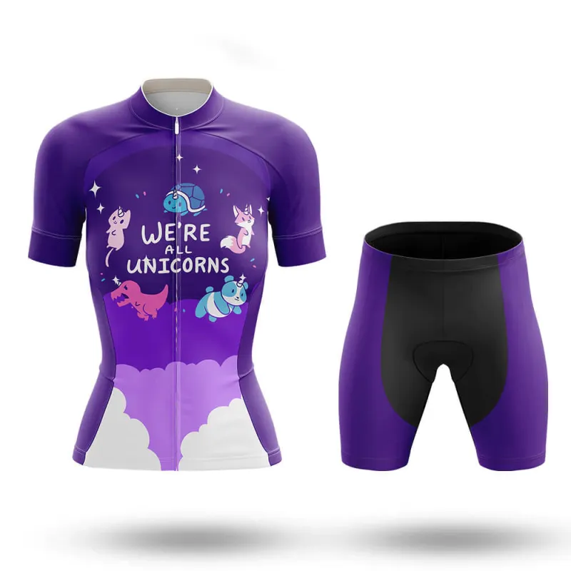 We're All Unicorns Women's Short Sleeve Cycling Kit sold by RSSC Sports