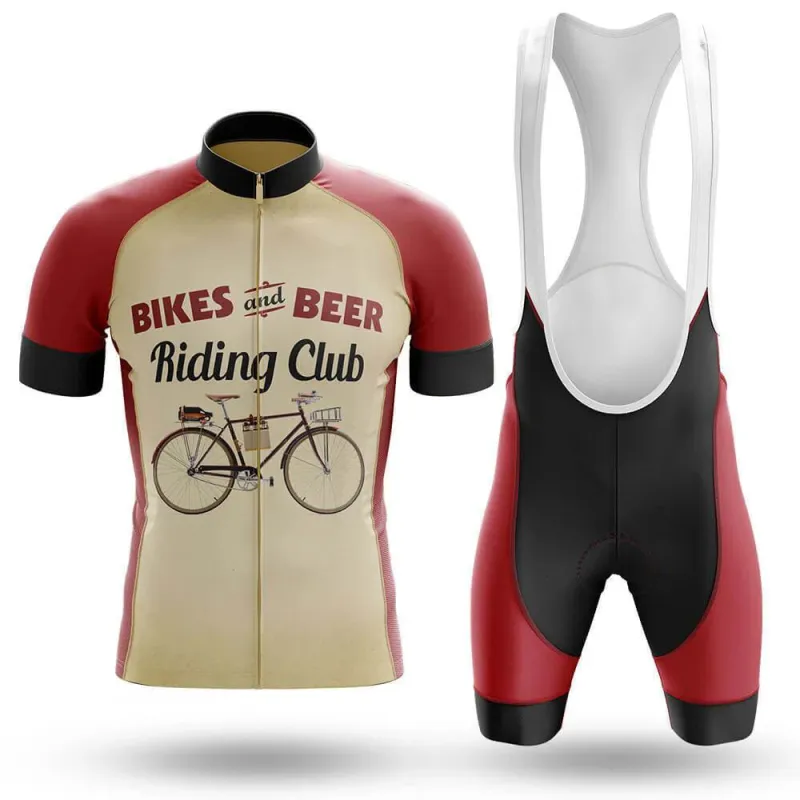 Retro Beer Riding Club Vintage Men's Short Sleeve Cycling Kit made by RSSC Sports