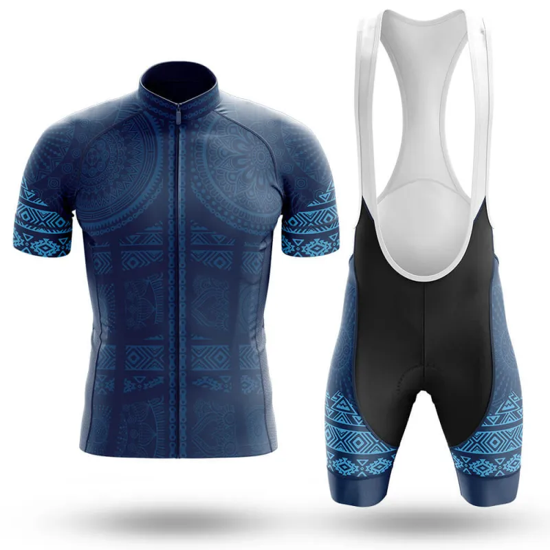 Blue Bike Pattern Men's Cycling Kit made by RSSC Sports