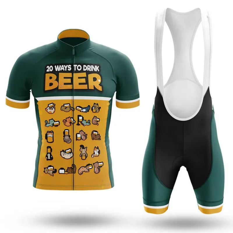 20 Ways To Drink Beer Men's Short Sleeve Cycling Kit made by RSSC Sports