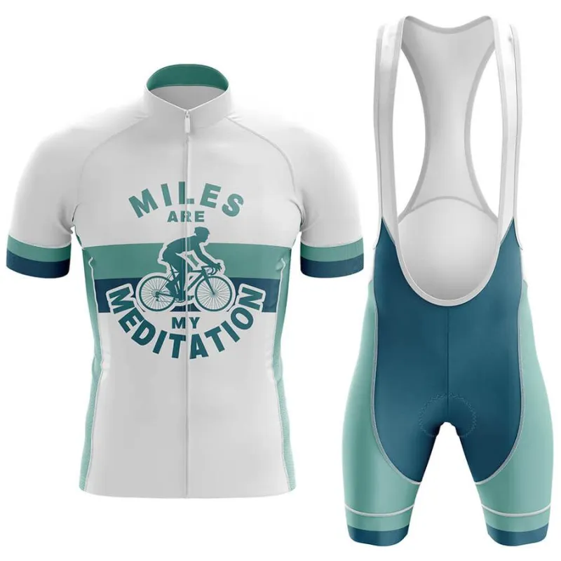 Miles Are Meditation Men's Short Sleeve Cycling Kit sold by RSSC Sports