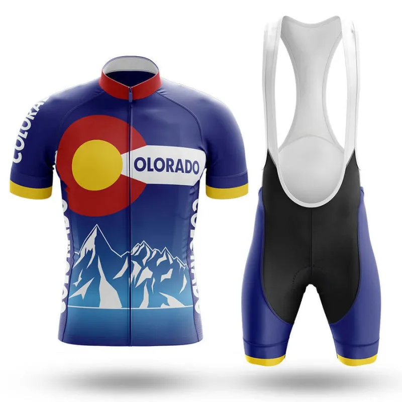Colorado Mountains Men's Short Sleeve Cycling Kit made by RSSC Sports