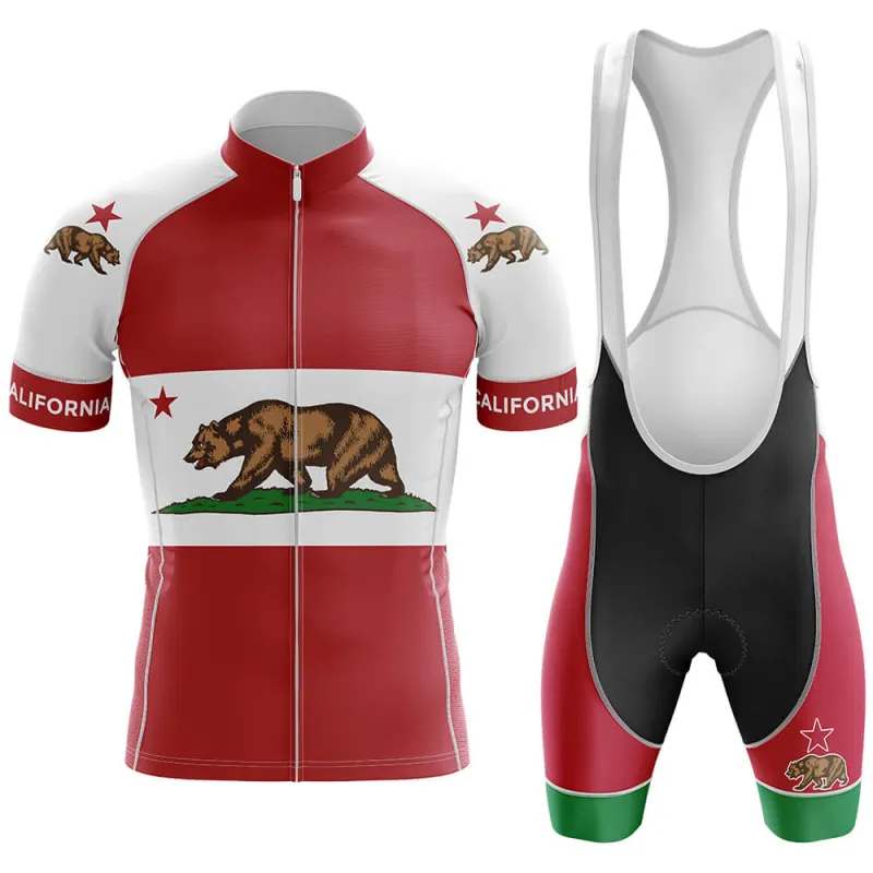 California Men's Short Sleeve Cycling Kit made by RSSC Sports