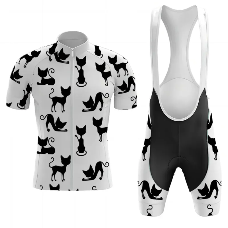 Elegant Black Cat Men's Cycling Jersey Kits made by RSSC Sports
