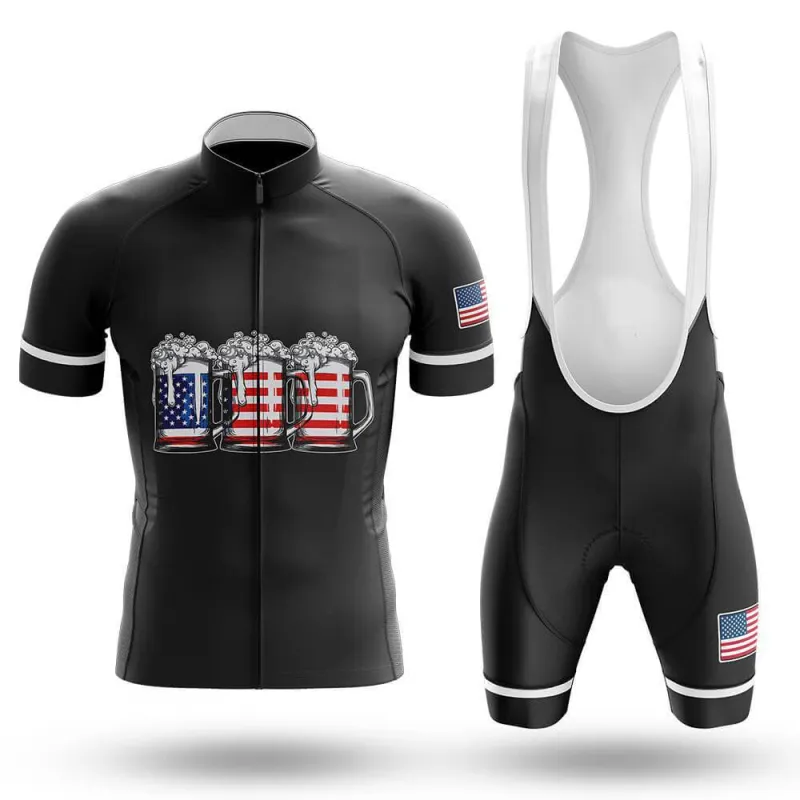 Beer American Flag Men's Short Sleeve Cycling Kit made by RSSC Sports