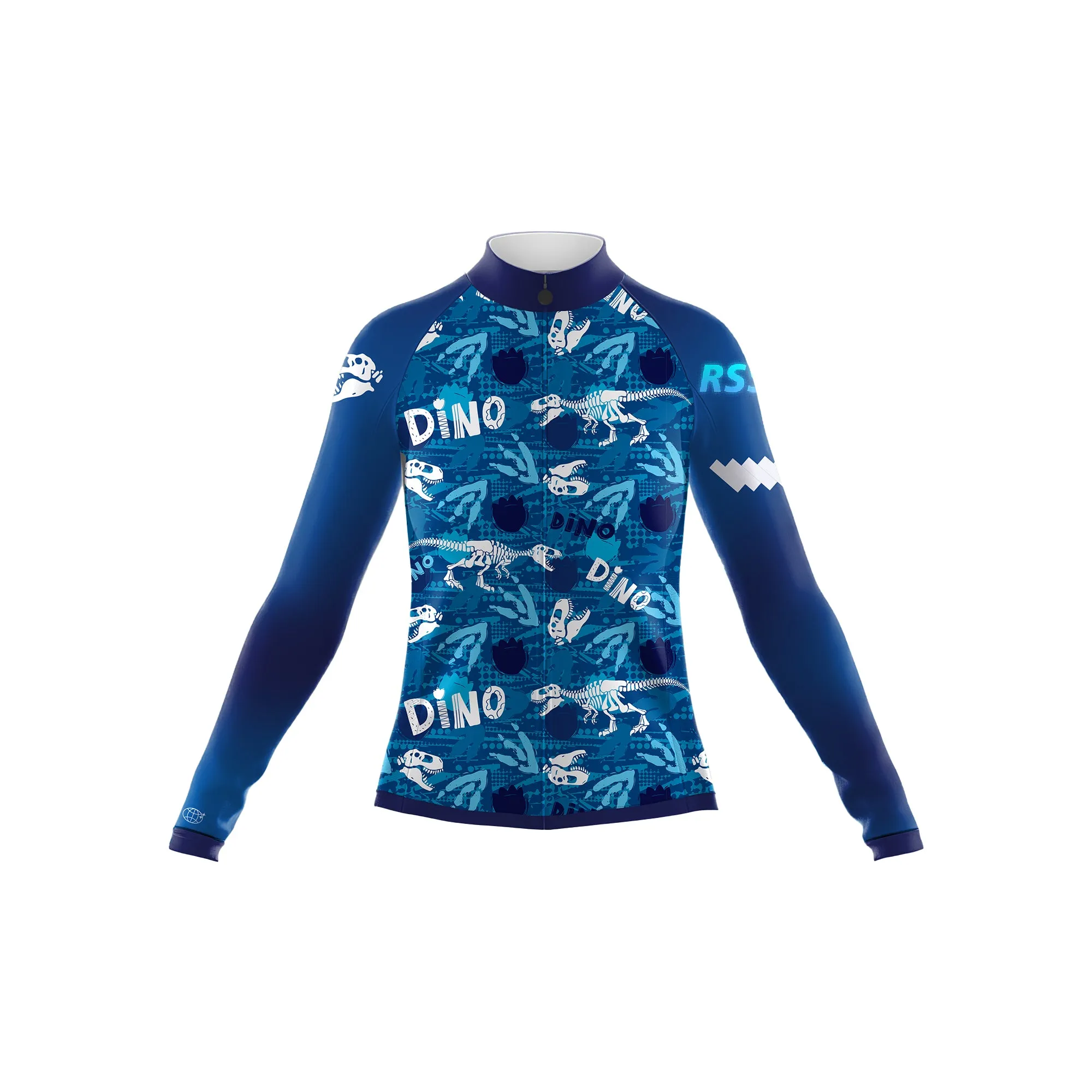 Dino Fossil Blue Women's Long Sleeve Cycling Kit sold by RSSC Sports product image thumbnail 3