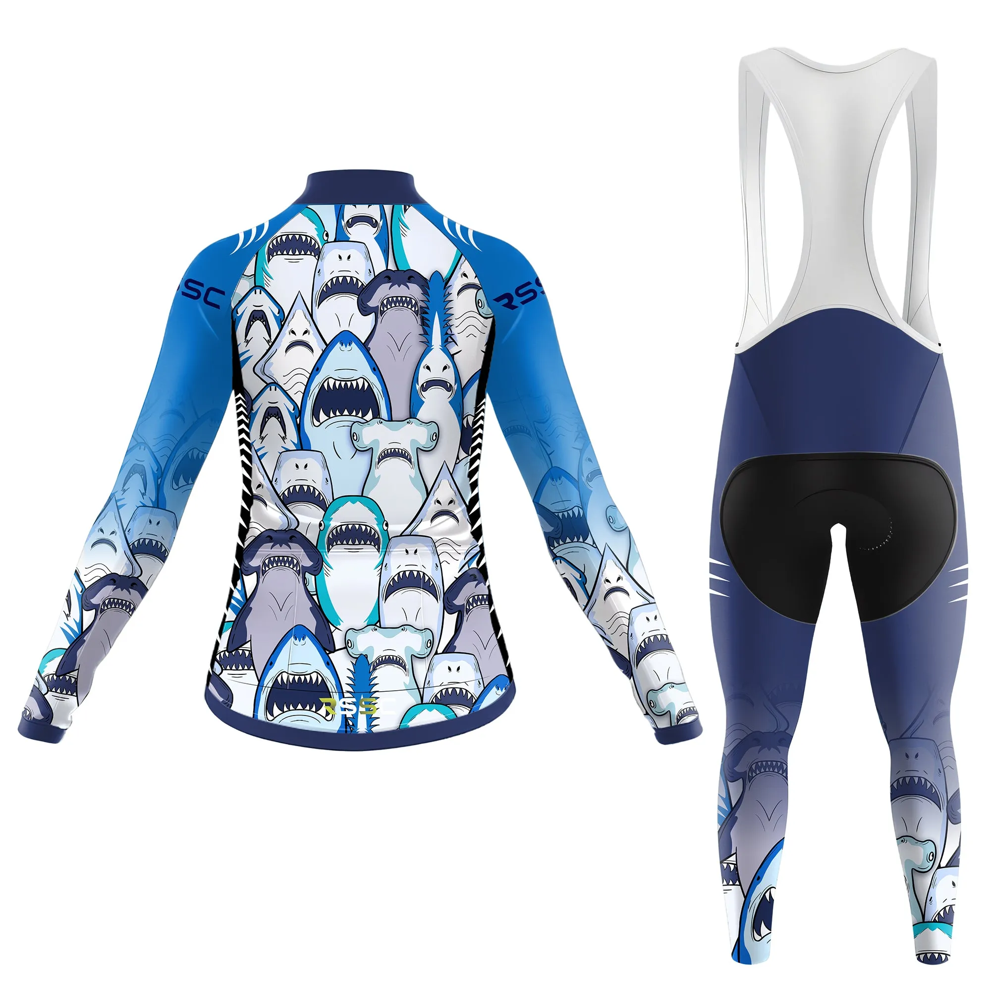 Shark Swarm Blue Women's Long Sleeve Cycling Kit sold by RSSC Sports product image thumbnail 2
