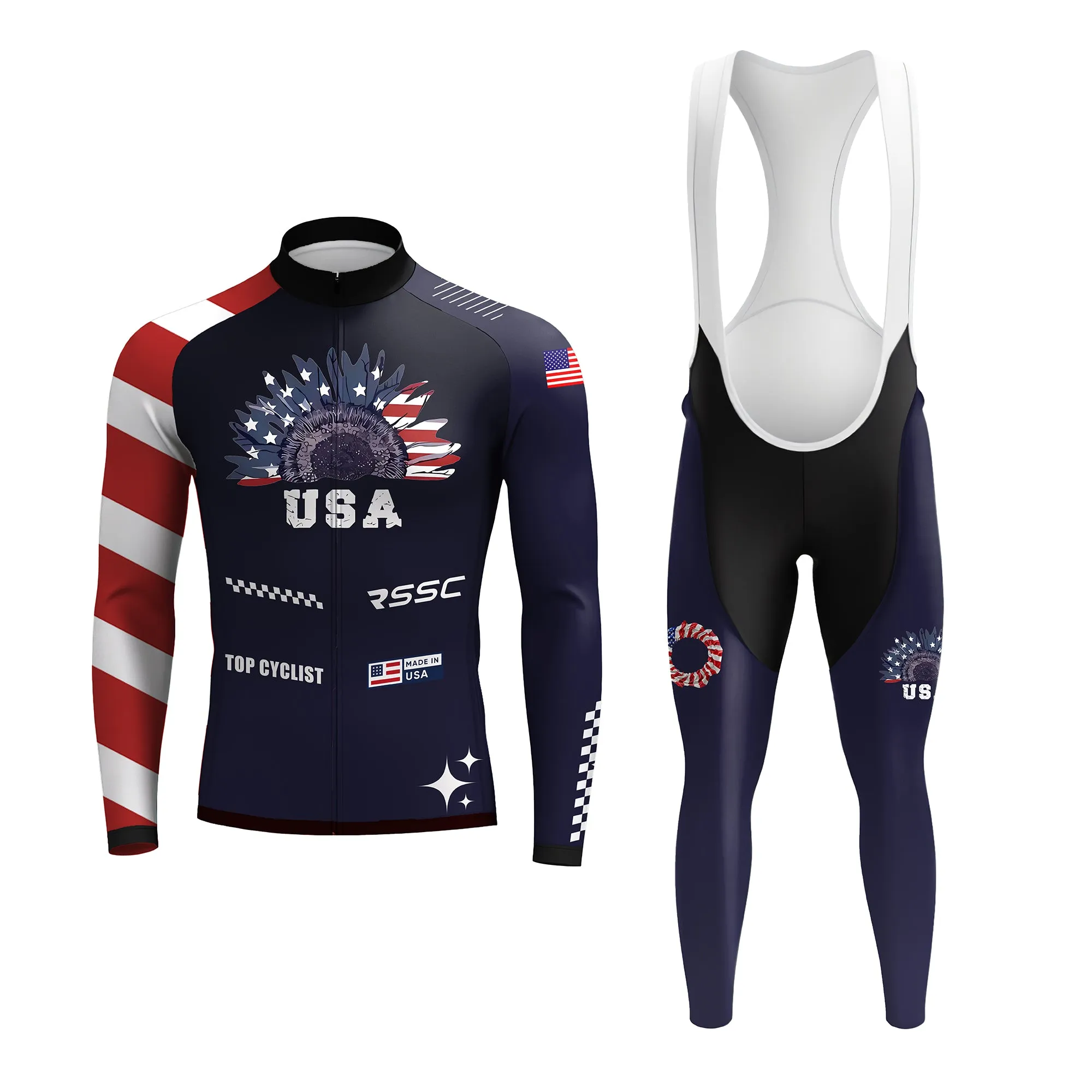 USA Sunflower Men's Long Sleeve Cycling Kit sold by RSSC Sports