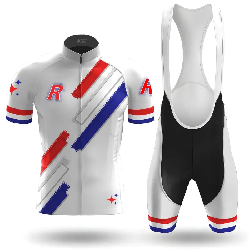 R Red-Blue Stripe Men's Short Sleeve Cycling Kit made by RSSC Sports