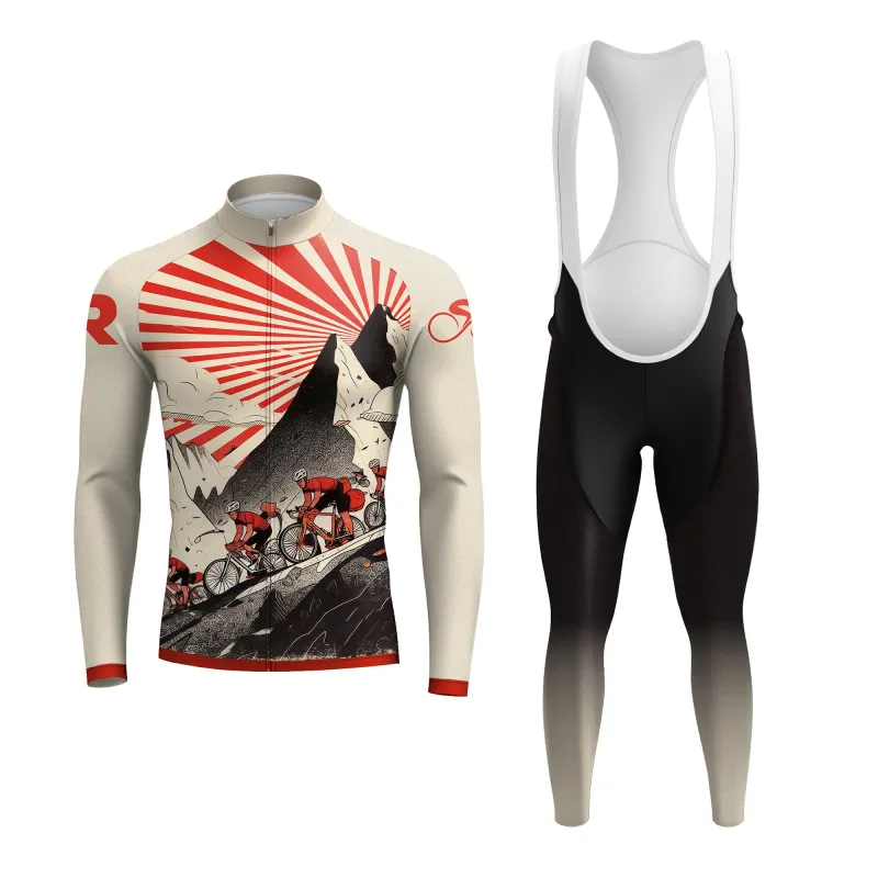 Crimson Ascent Pro Men's Long Sleeve Cycling Kit made by RSSC Sports