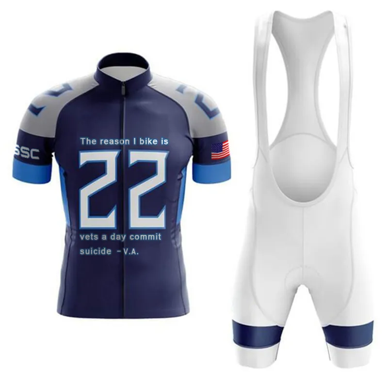 Pedal for Veterans' Mental Health Men's Short Sleeve Cycling Kit made by RSSC Sports