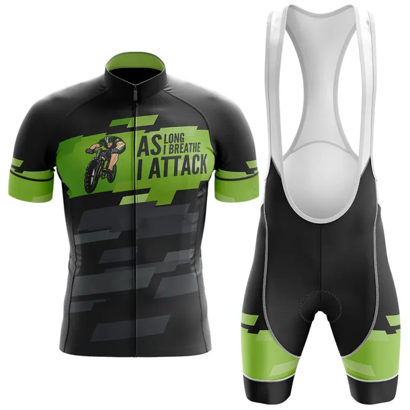 AS LONG I BREATHE I ATTACK Men's Short Sleeve Cycling Kit (Clearance Sale) made by RSSC Sports