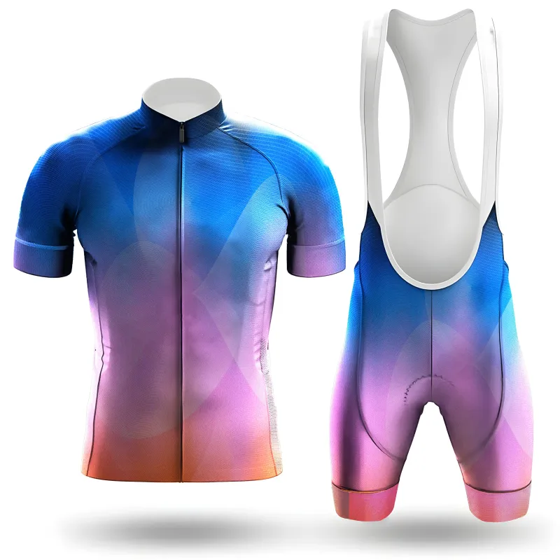 Blue Pink Orange Gradient Men's Cycling Kit（Clearance Sale） made by RSSC Sports