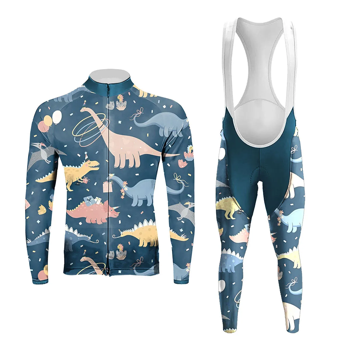 Dinosaur Pattern Men's Long Sleeve Cycling Kit (Clearance Sale) sold by RSSC Sports