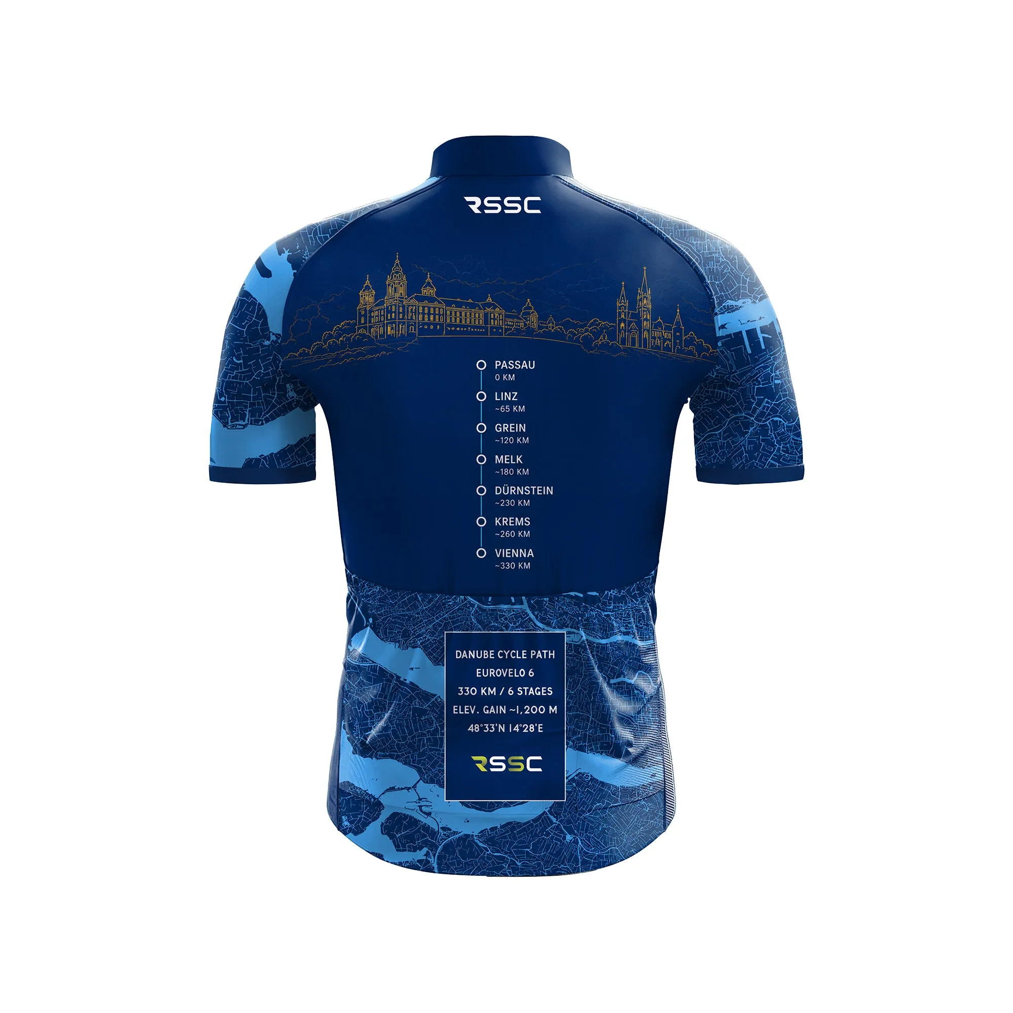 Along the Danube Men's Short Sleeve Cycling Kit sold by RSSC Sports product image thumbnail 4