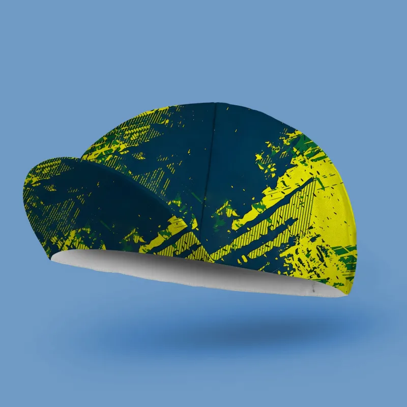 Yellow Texture Cycling Cap made by RSSC Sports