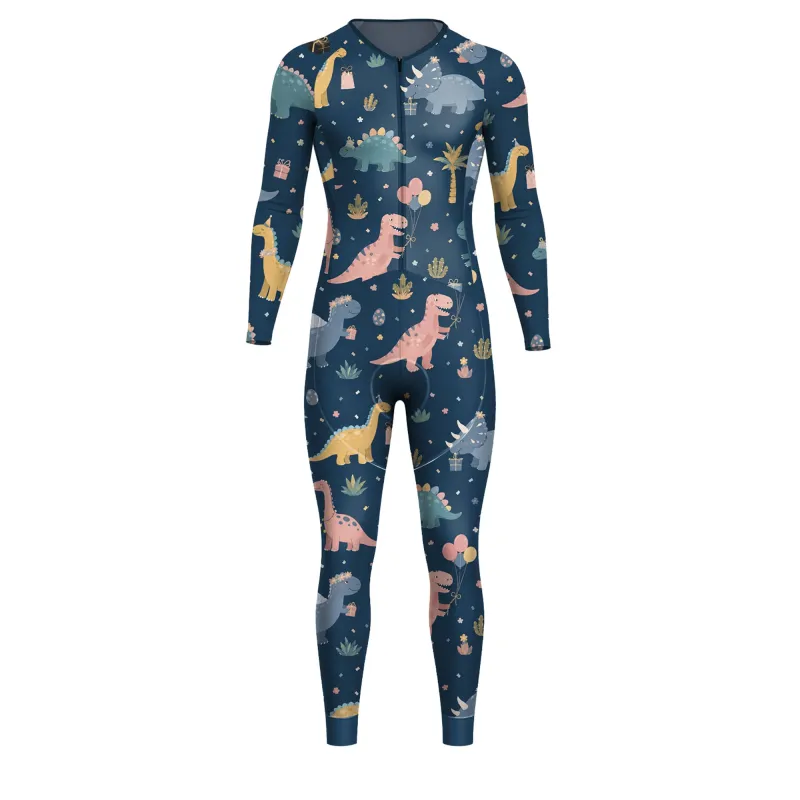 Dinosaur Pattern Men's Long Sleeve Long Triathlon Suit made by RSSC Sports