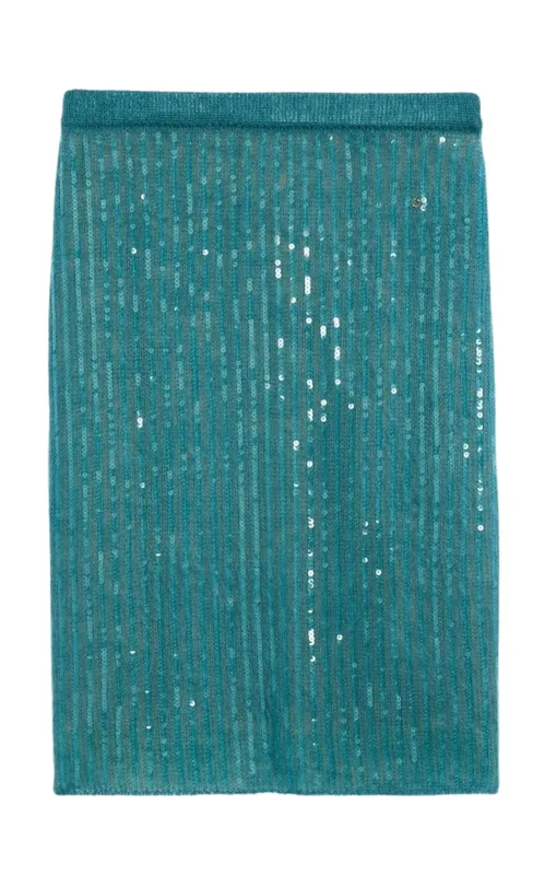 Mohair Silk Skirt With Interlocking G In Green sold by Runaway Catalog