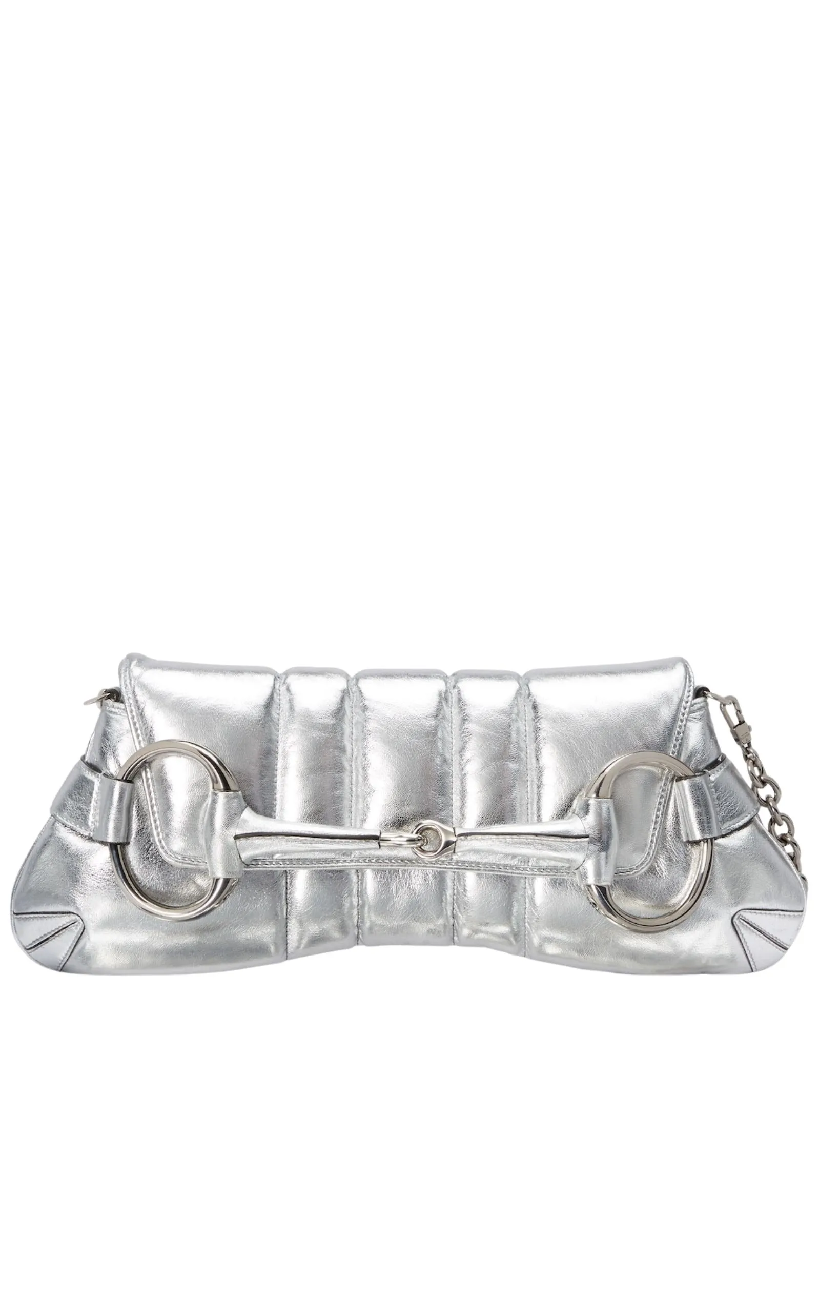 Gucci Silver Horsebit Chain Medium Shoulder Bag sold by Runaway Catalog