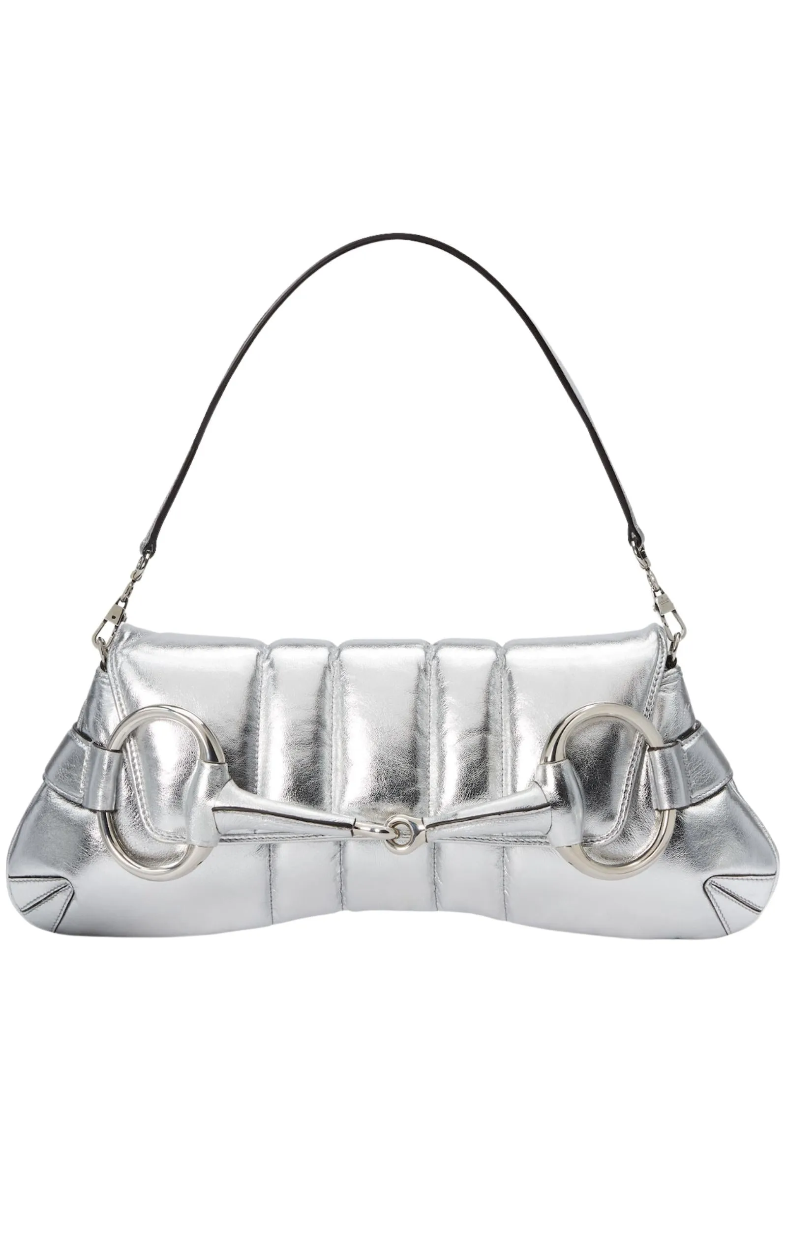 Gucci Silver Horsebit Chain Medium Shoulder Bag sold by Runaway Catalog product image thumbnail 3