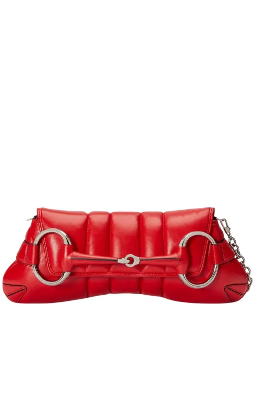 Red Horsebit Chain Medium Shoulder Bag sold by Runaway Catalog