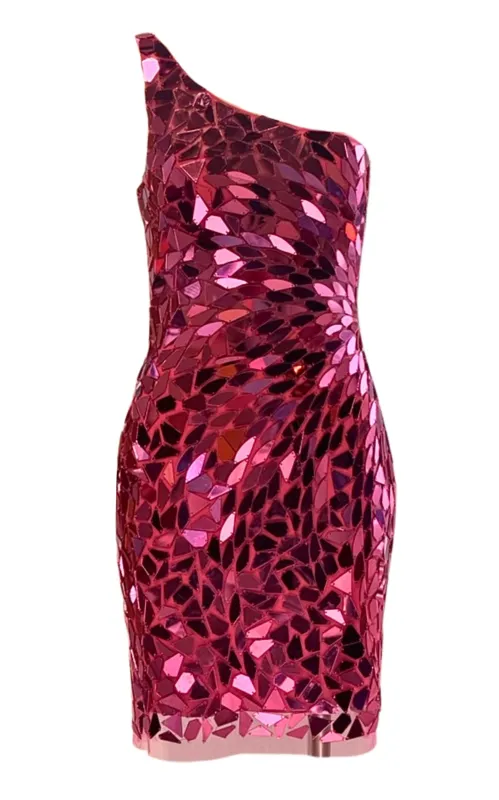Shattered Mirror Pink Mini Dress sold by Runaway Catalog