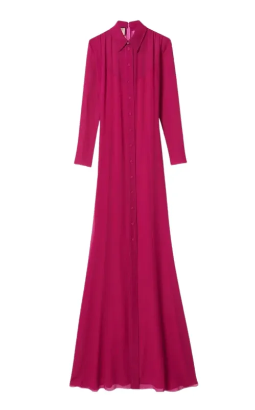 Gucci Fuchsia Silk Maxi Shirt Dress sold by Runaway Catalog