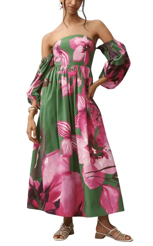 Off-The-Shoulder Floral Printed Maxi Dress sold by Runaway Catalog