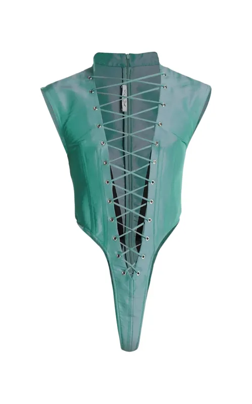 Sleeveless Lace-up Bodysuit made by Runaway Catalog