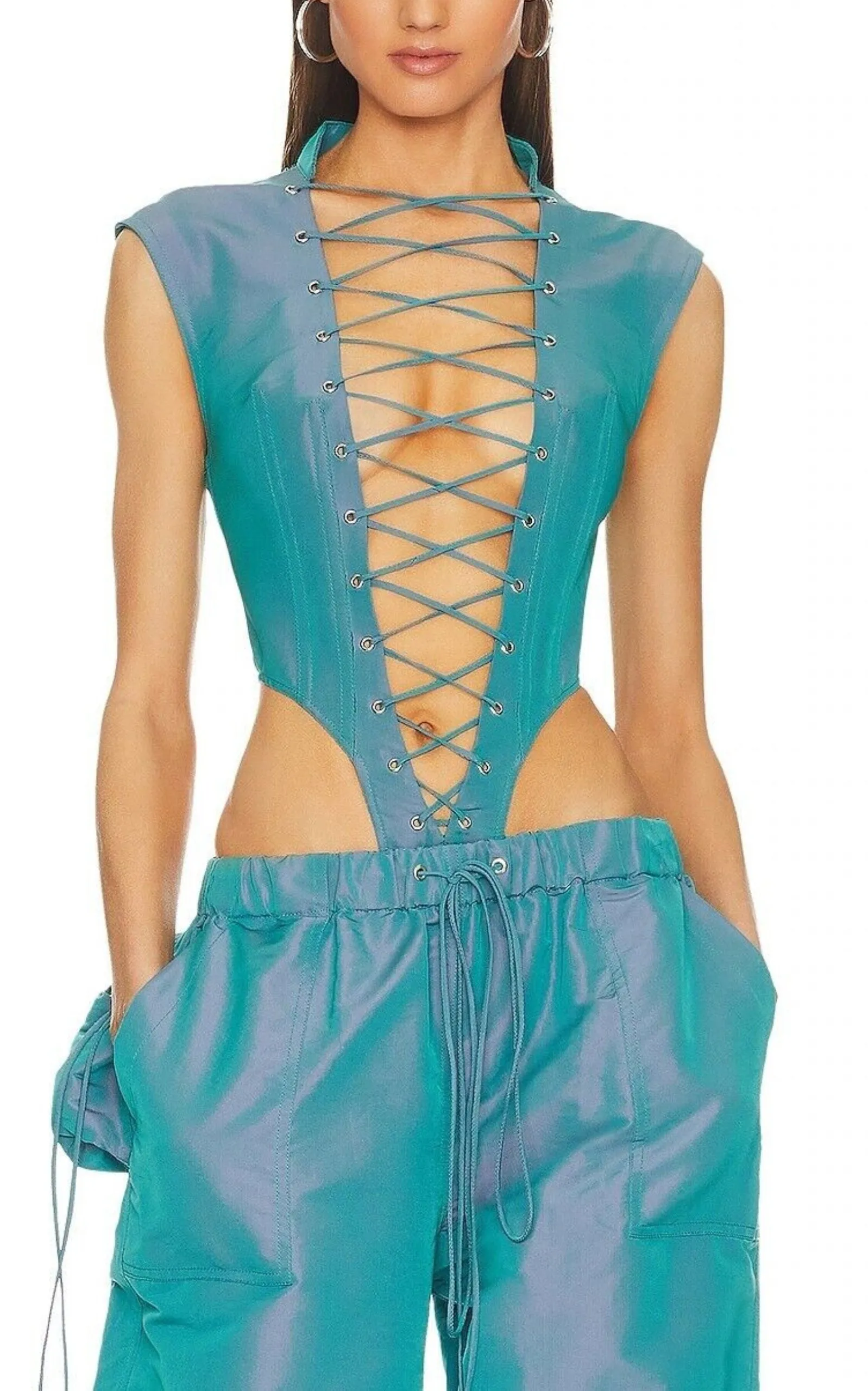 Sleeveless Lace-up Bodysuit sold by Runaway Catalog product image thumbnail 5