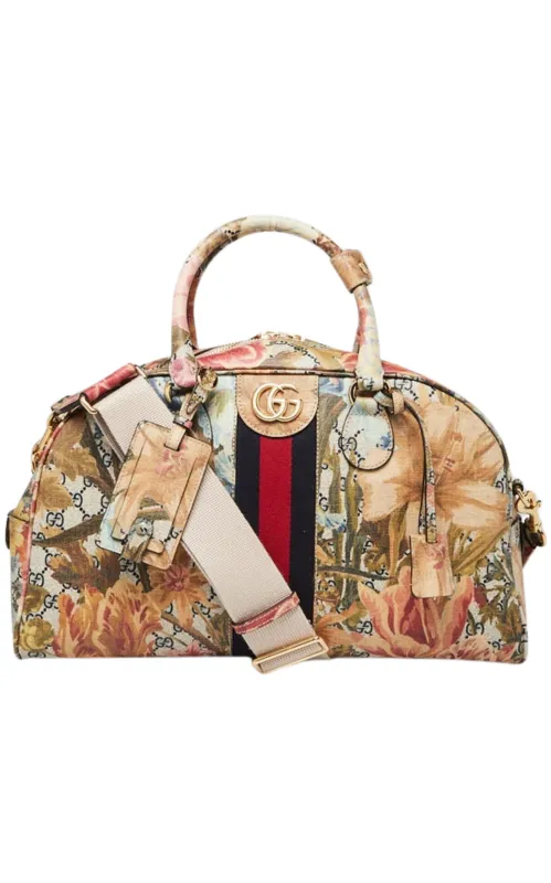 Multicolor Floral Print GG Coated Canvas Ophidia Bag sold by Runaway Catalog