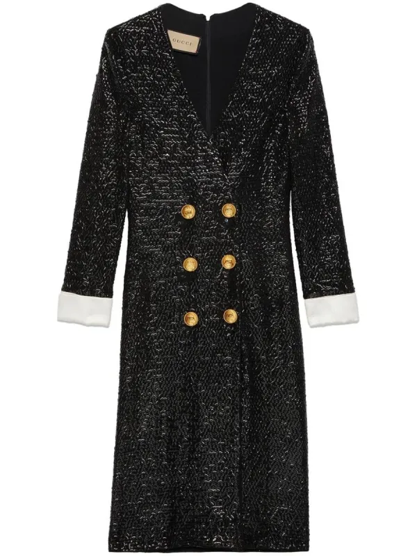 Sequin-embellished V-neck Midi Dress sold by Runaway Catalog