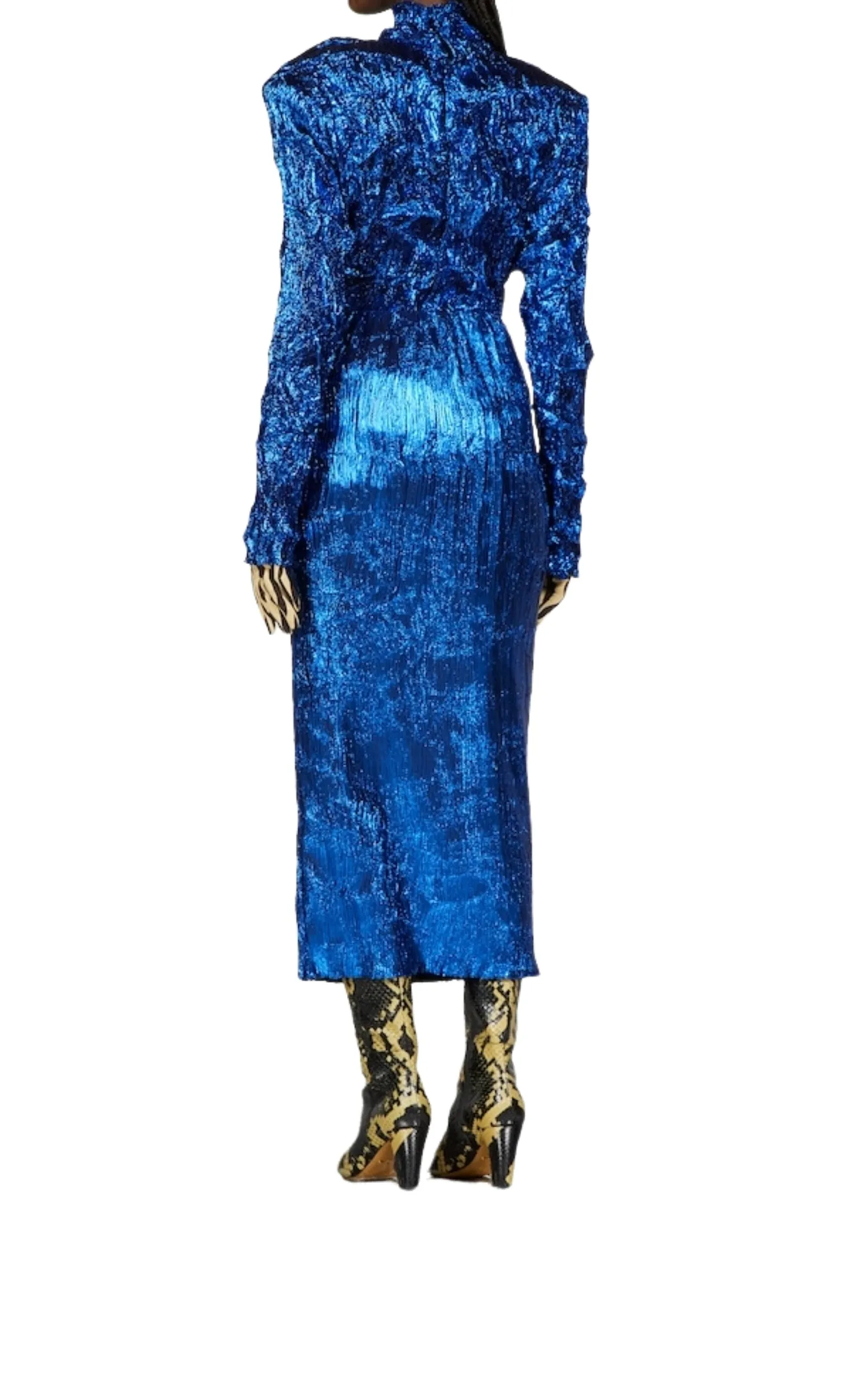 Shiny Blue Lurex Midi Skirt sold by Runaway Catalog product image thumbnail 3
