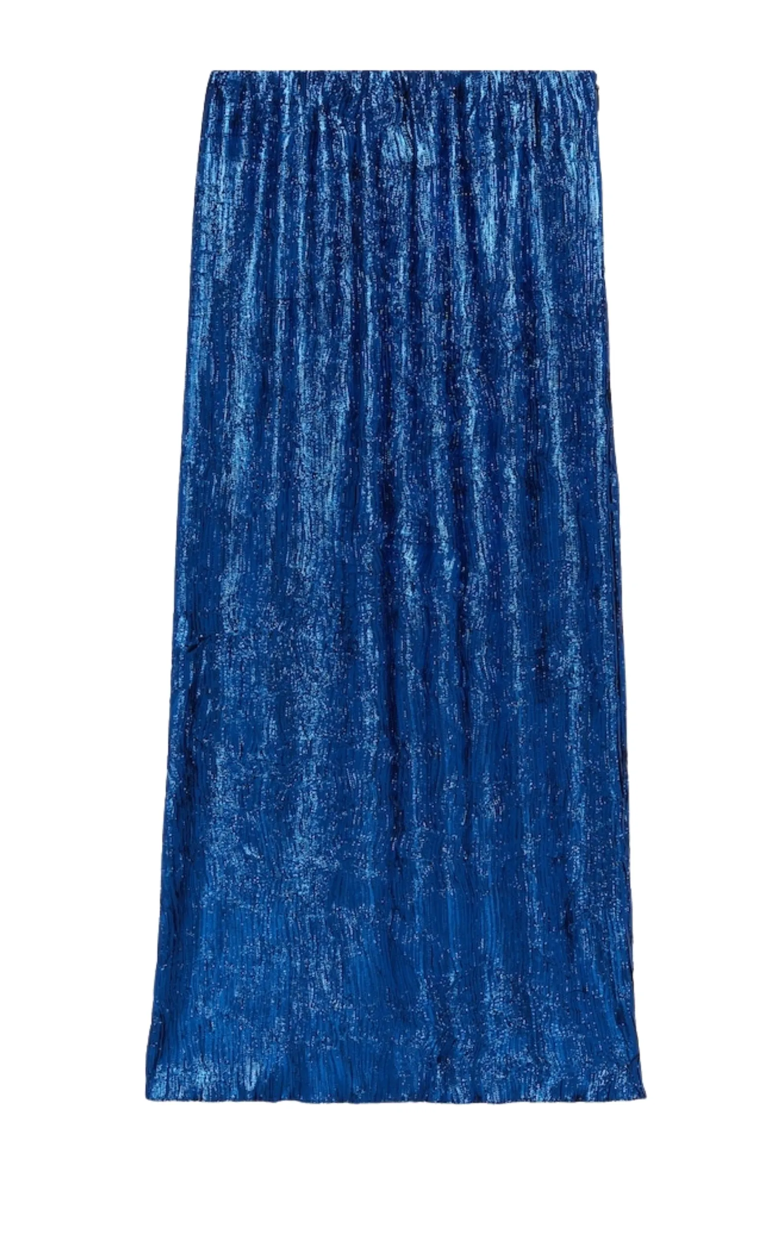 Shiny Blue Lurex Midi Skirt sold by Runaway Catalog