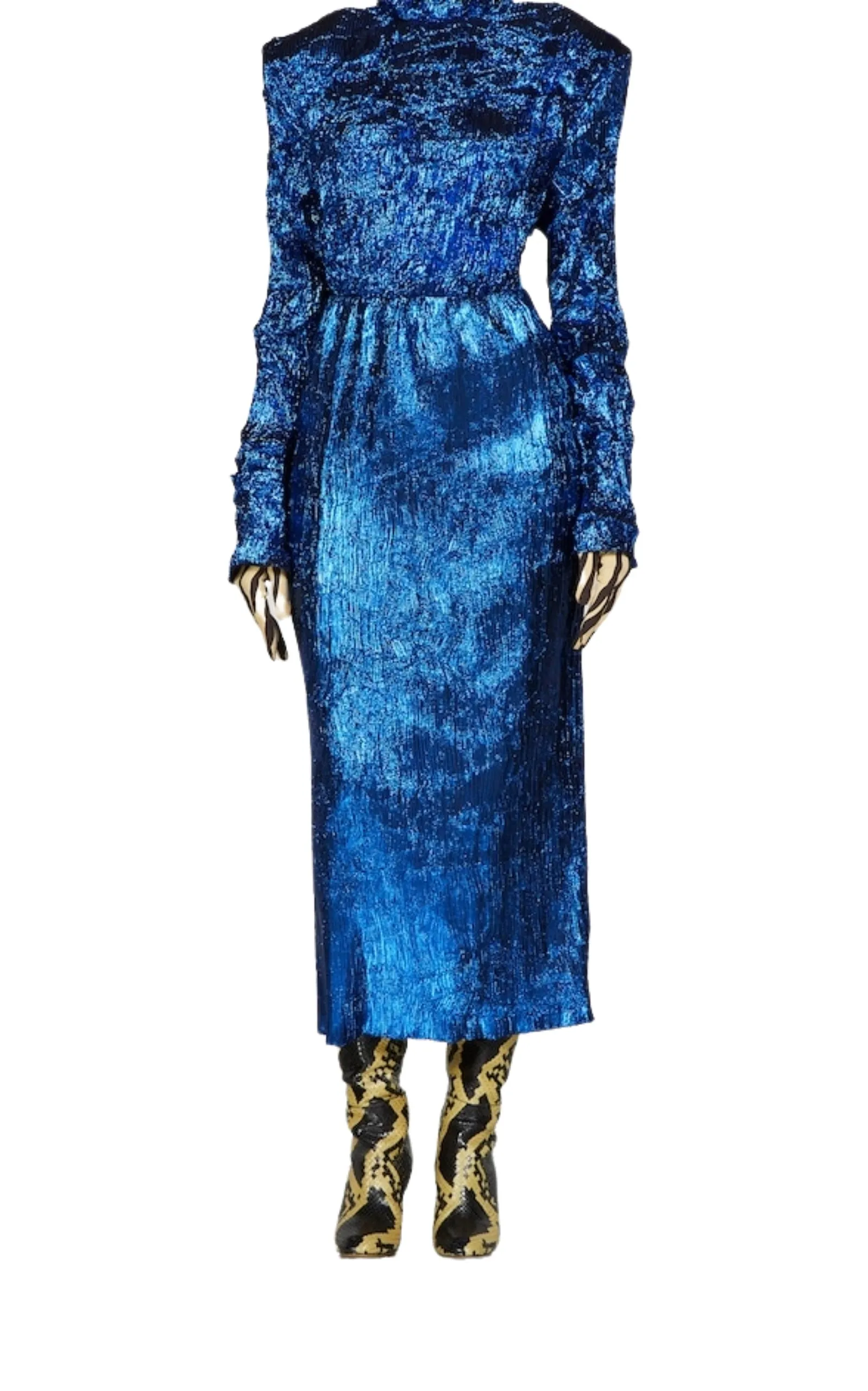 Shiny Blue Lurex Midi Skirt sold by Runaway Catalog product image thumbnail 2