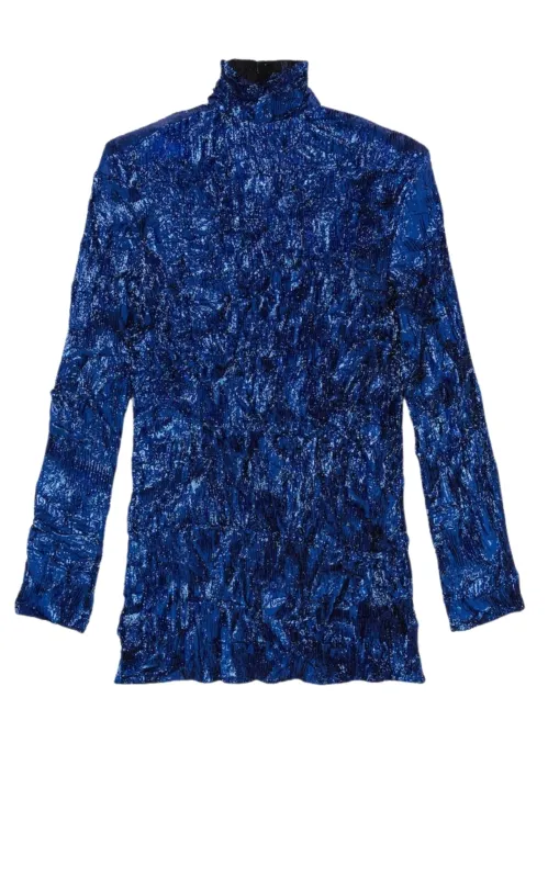 Crinkle Lurex Shiny Azure Shirt sold by Runaway Catalog
