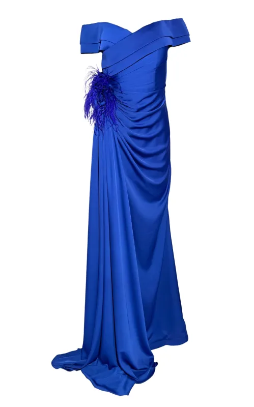 Off Shoulder Boat Neck Blue Cocktail Prom Dress sold by Runaway Catalog